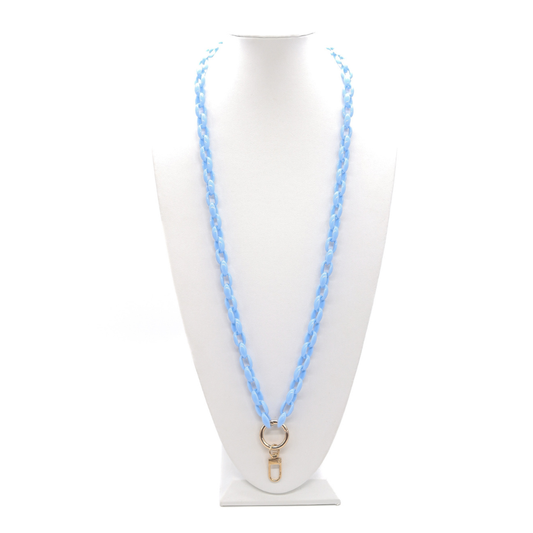 Pastel Blue Lanyard Charm Necklace