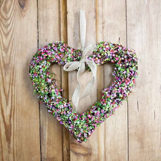 Celebration Heart Decor   Pink/Purple/Green   12x12