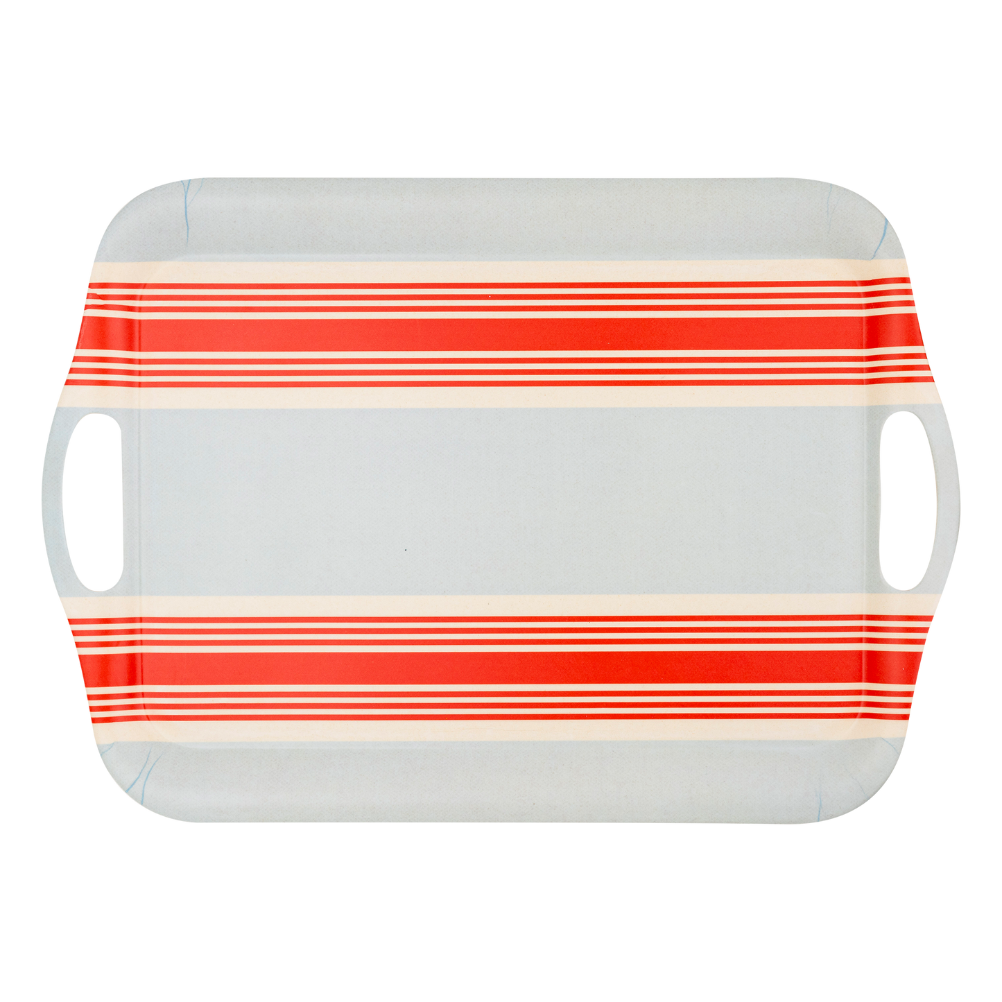 HAM1030 - Hamptons Striped Chambray and Red Reusable Bamboo Tray
