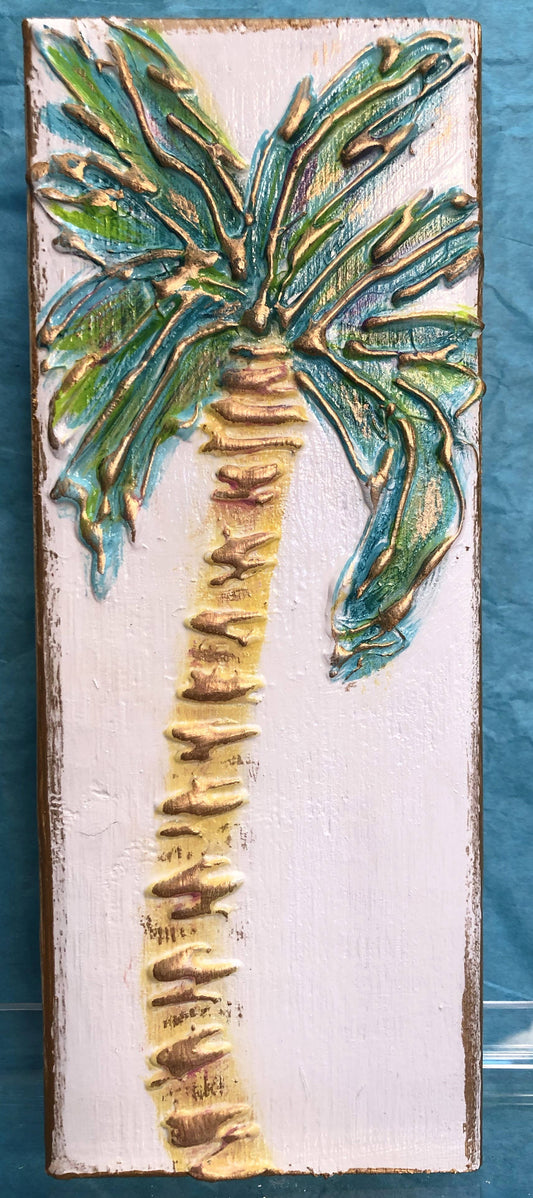 Palm Tree handmade painted coastal beach nautical