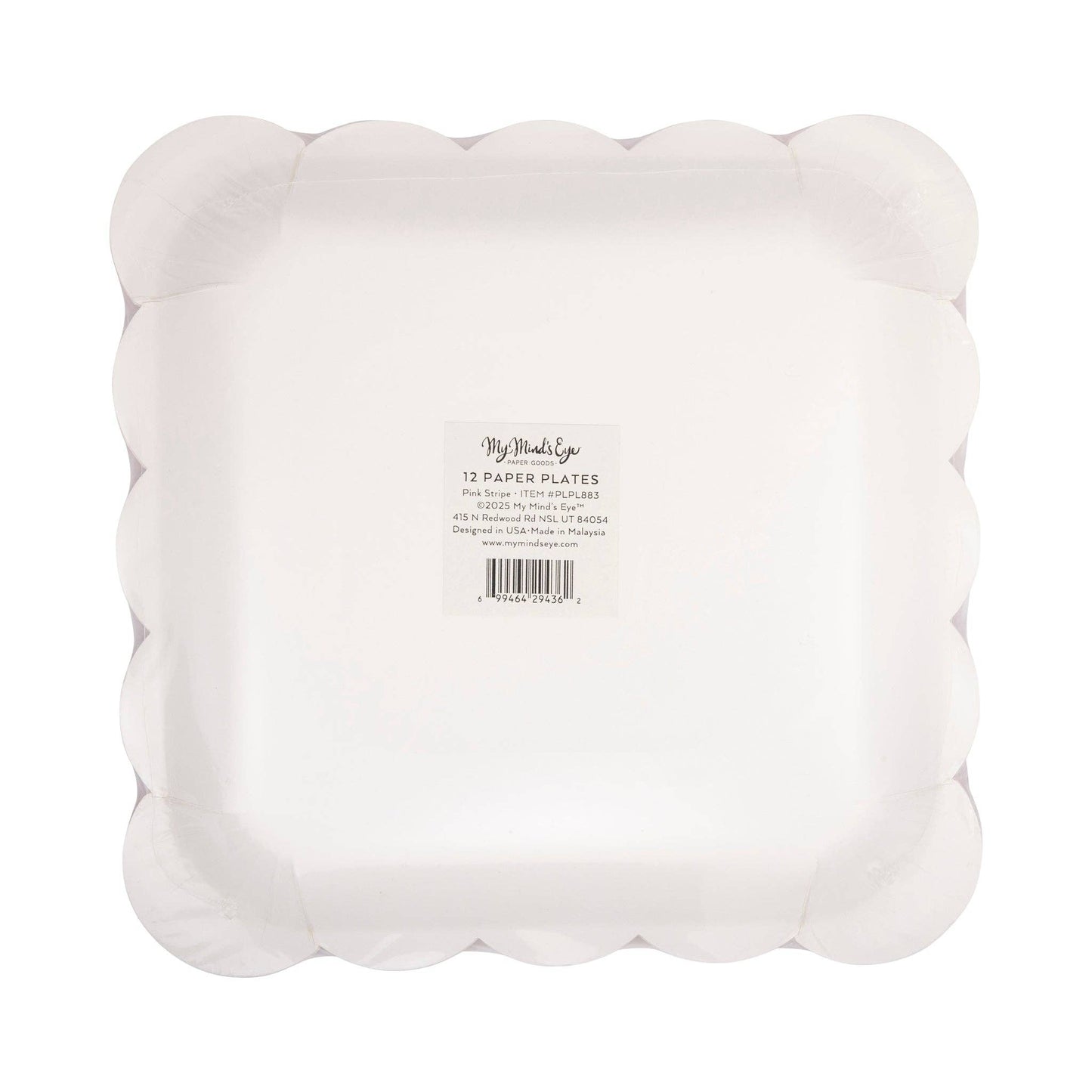 PLPL883 - Pink Stripe Paper Plate