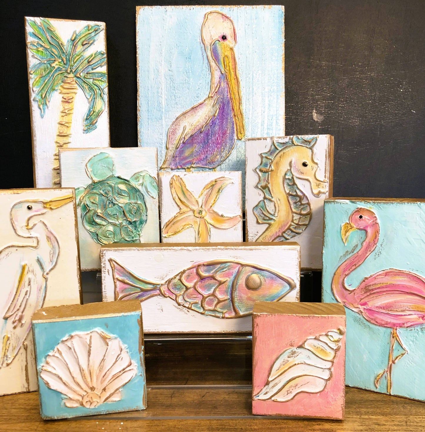 Palm Tree handmade painted coastal beach nautical