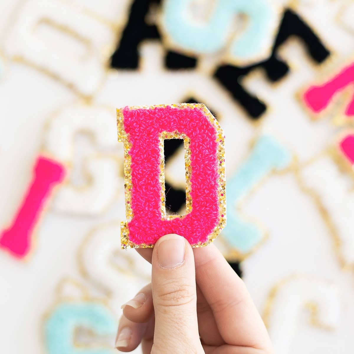 Hot Pink Alphabet Varsity Letter Patches Pre-Pack