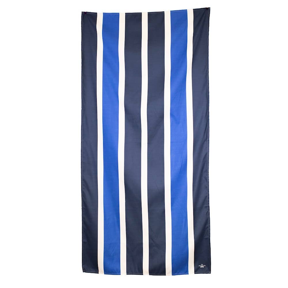 Poolside Beach Towel   White/Navy/Sapphire    34x70