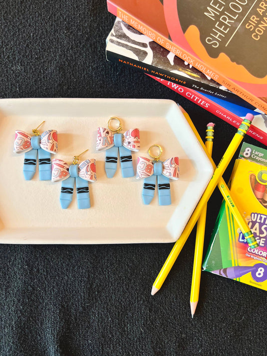 Crayon Clay Earrings, Crayon Earrings, Teacher Earrings