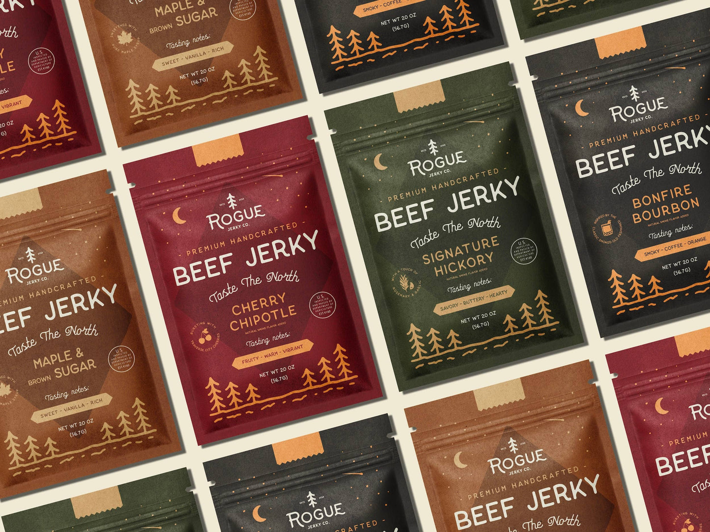 Rogue Jerky Starter Pack - 4 Of Each Flavor - Premium Jerky