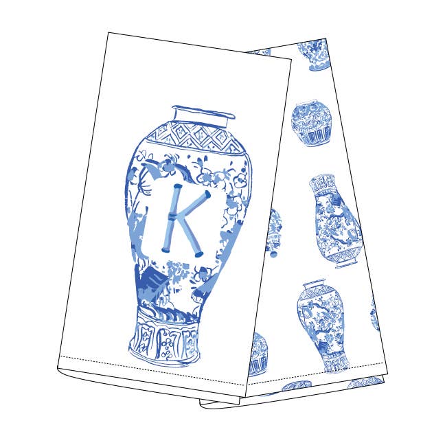 Ginger Jar Initial Kitchen Towel Sets