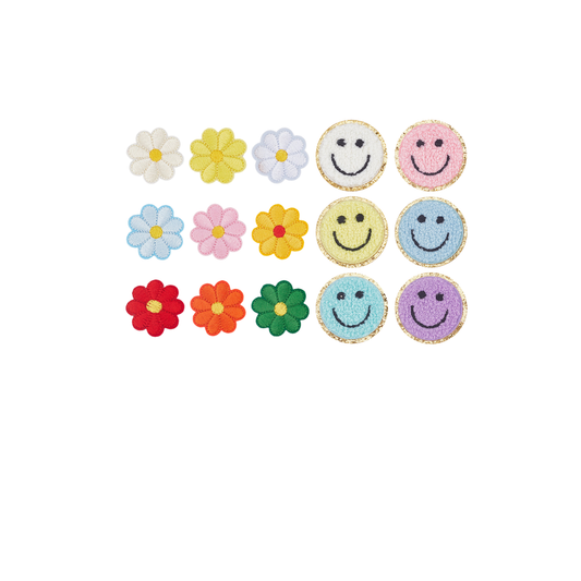 Smiley & Daisy Chenille Patch-Assorted