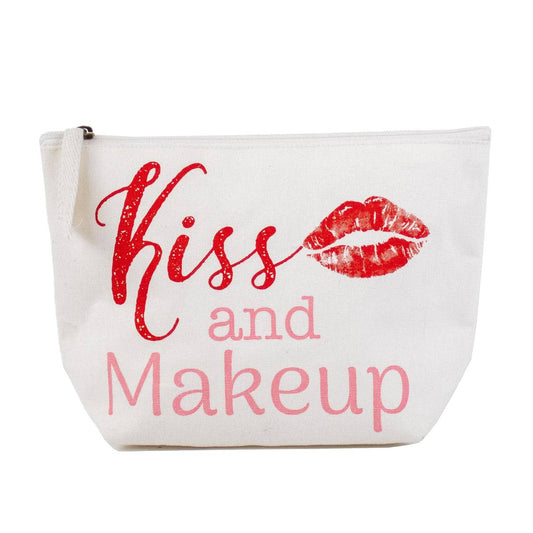 Kiss & Makeup Cosmetic   White/Cherry/Pink  10.25x6.75x3