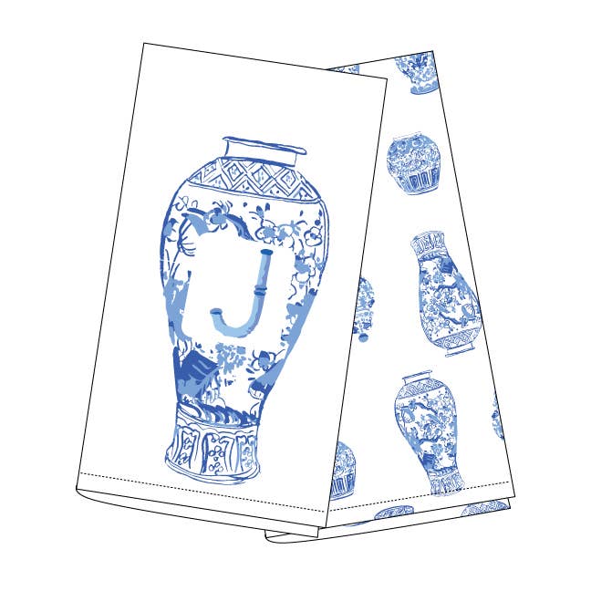 Ginger Jar Initial Kitchen Towel Sets
