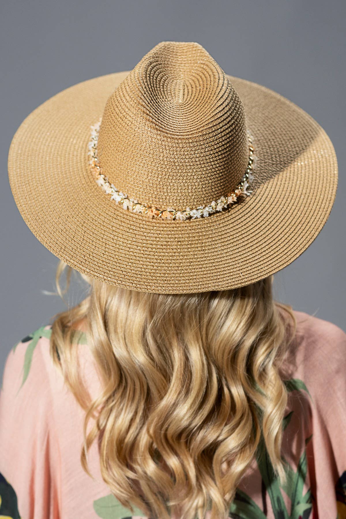 Confetti Braided Chain Band Straw Hat