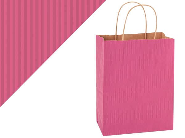 Recycled Shadow Stripe Kraft Paper Shopping Bags