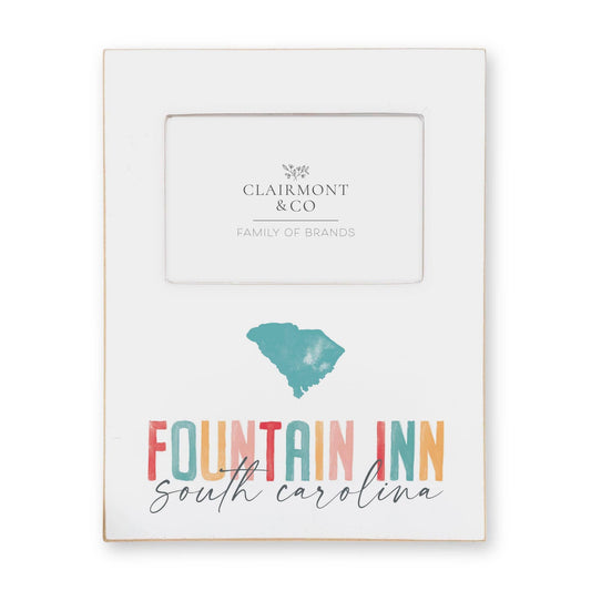 Lily Frame Vertical-Watercolor City Fountain Inn South Carolina