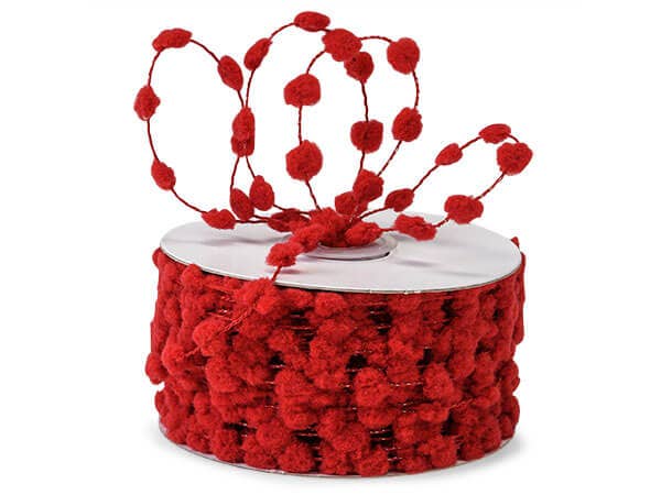Wired Pom Pom Cord Ribbon