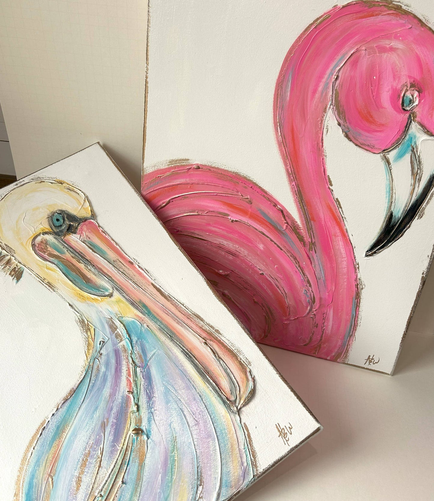 Flamingo L/XL texture canvas coastal beach nautical tropical