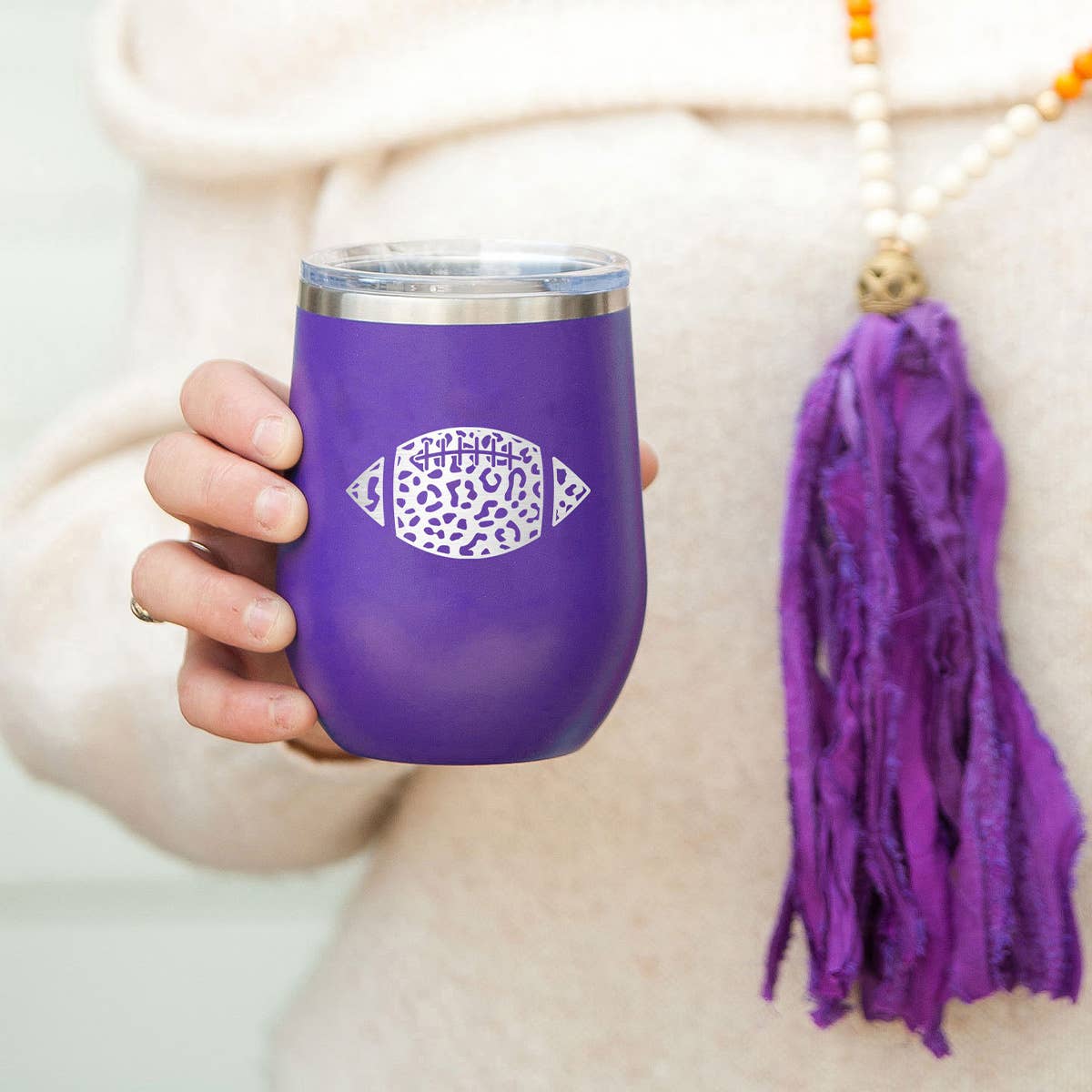 Leopard Football 12oz Tumbler