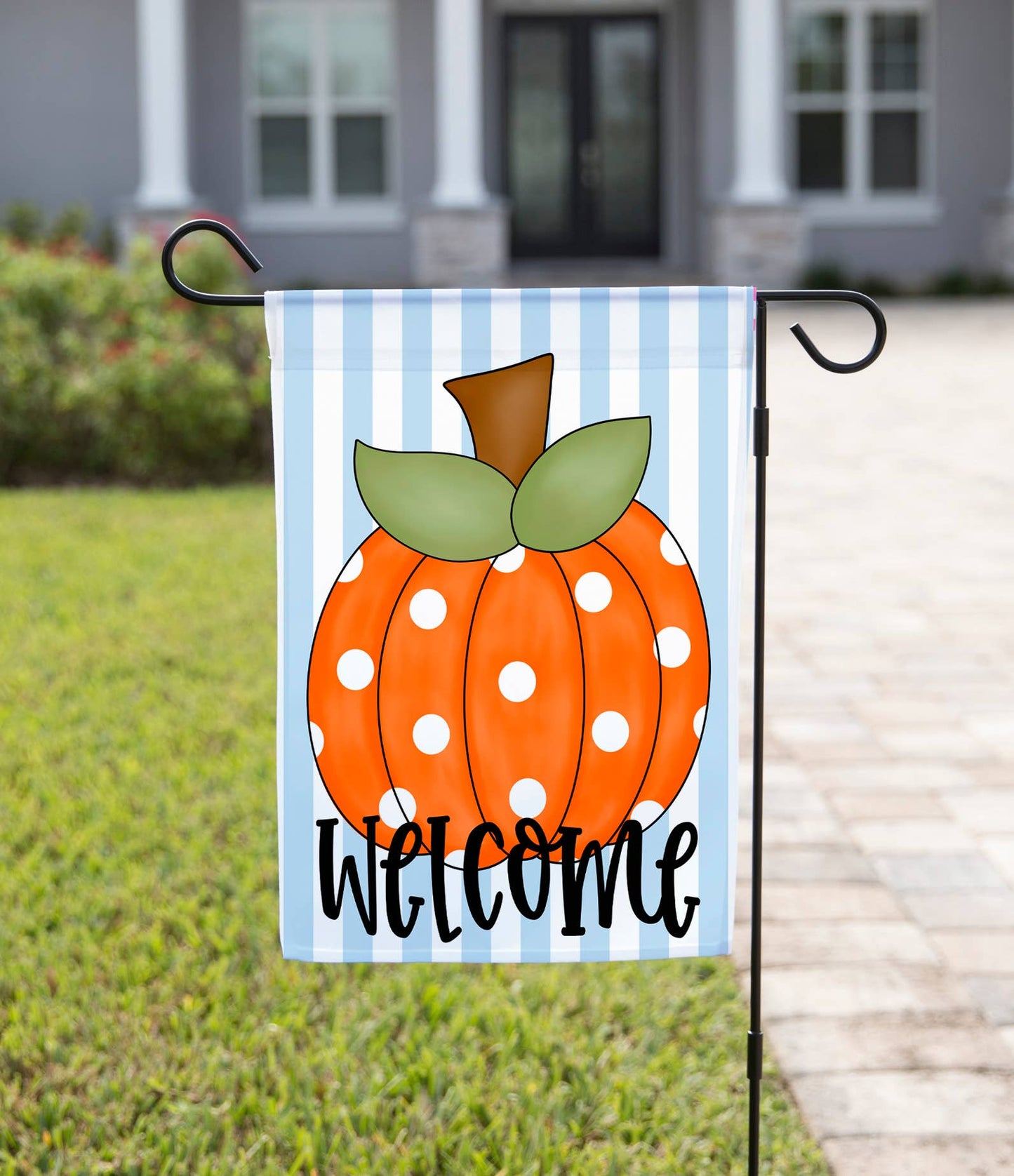 Fall Garden Flag - Polka Dot Pumpkin