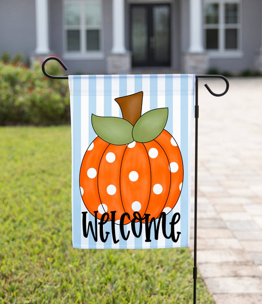 Fall Garden Flag - Polka Dot Pumpkin