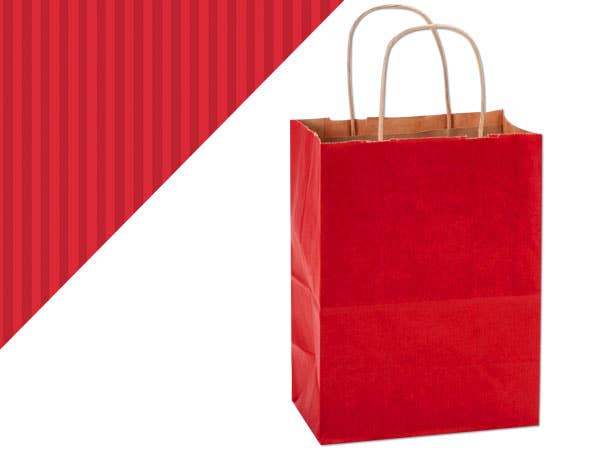 Recycled Shadow Stripe Kraft Paper Shopping Bags