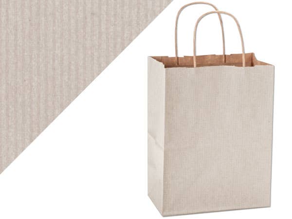 Recycled Shadow Stripe Kraft Paper Shopping Bags