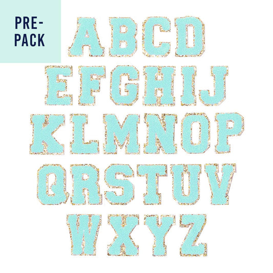 Mint Full Alphabet Varsity Letter Patches Pre-Pack