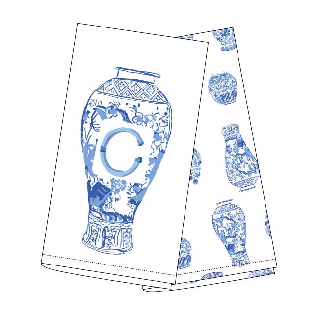 Ginger Jar Initial Kitchen Towel Sets