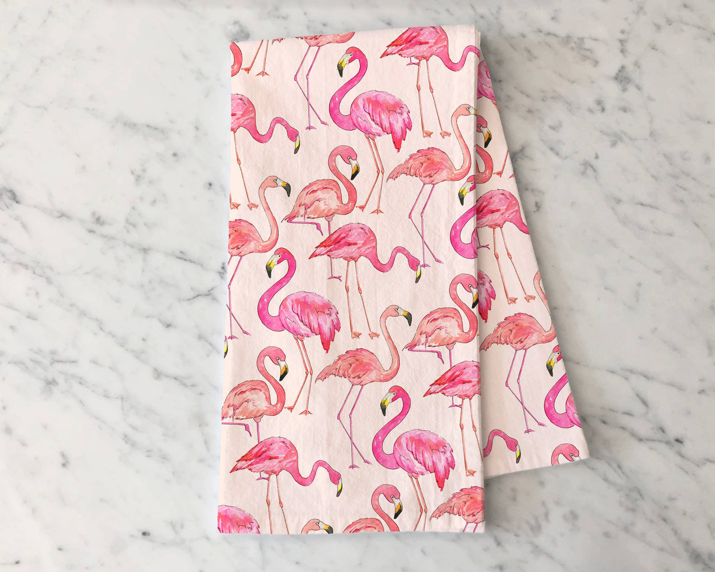 Pink  Flamingos Tea Towel - Summer Kitchen Decor