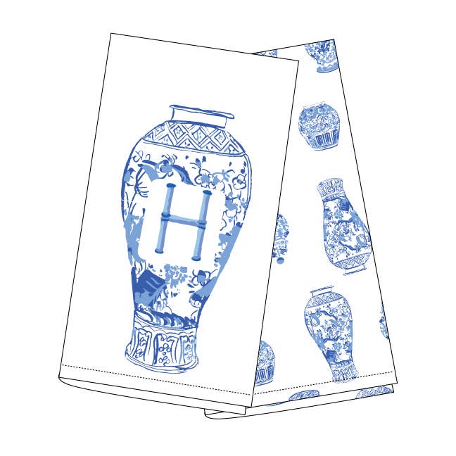 Ginger Jar Initial Kitchen Towel Sets