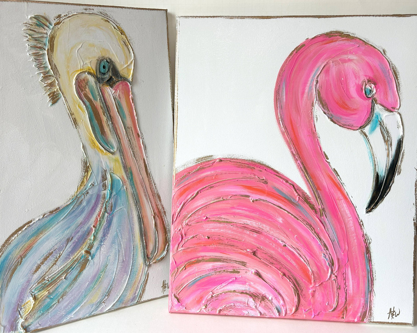 Flamingo L/XL texture canvas coastal beach nautical tropical
