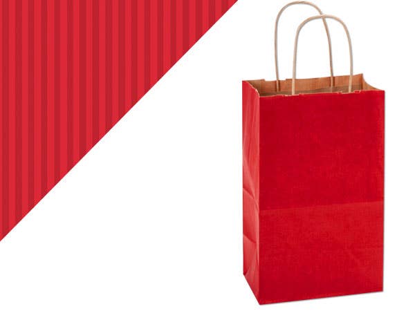 Recycled Shadow Stripe Kraft Paper Shopping Bags