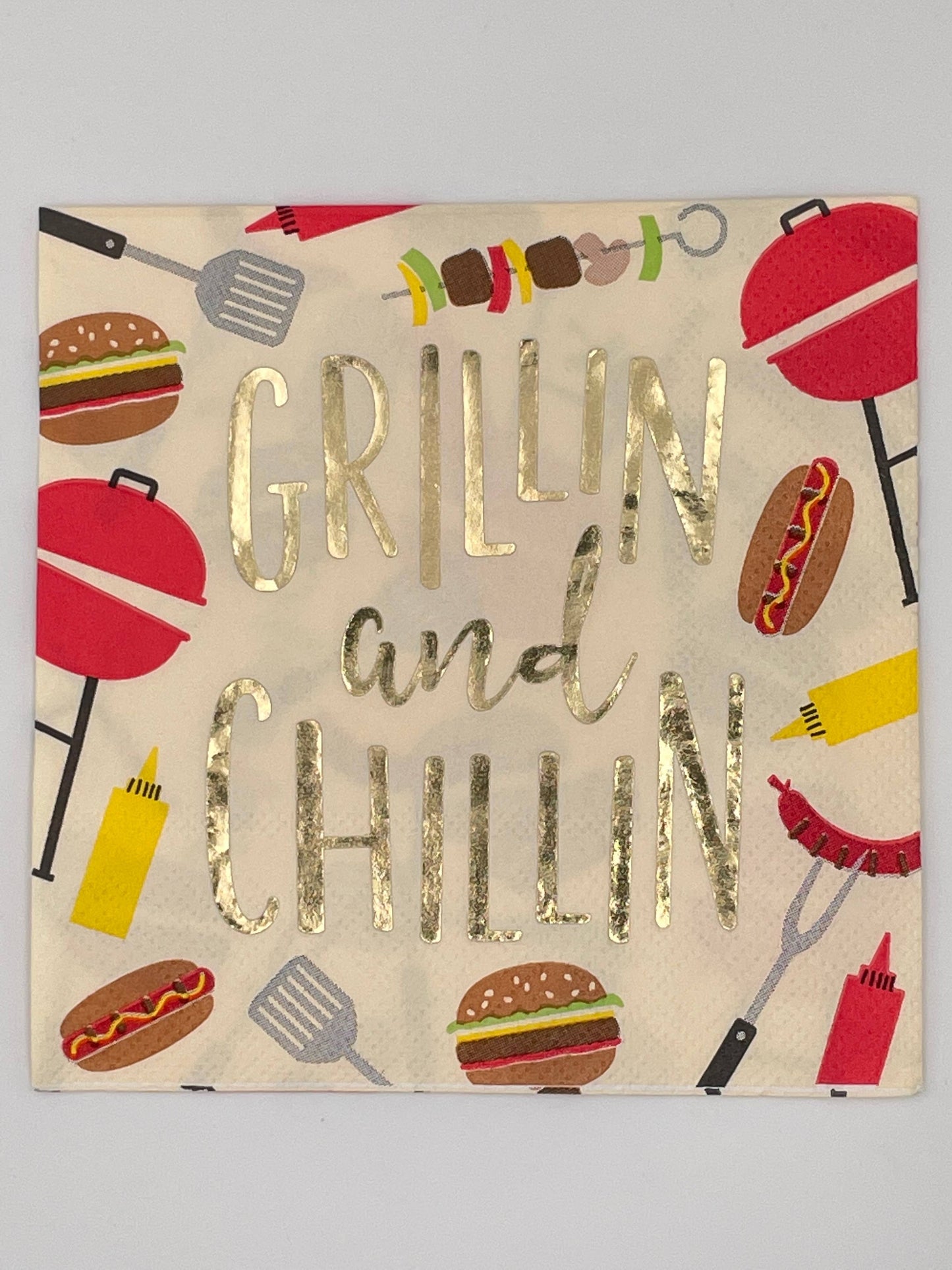 Funny Cocktail Napkins | Grillin and Chillin - Foil - 20ct