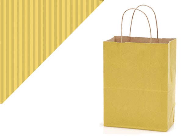 Recycled Shadow Stripe Kraft Paper Shopping Bags
