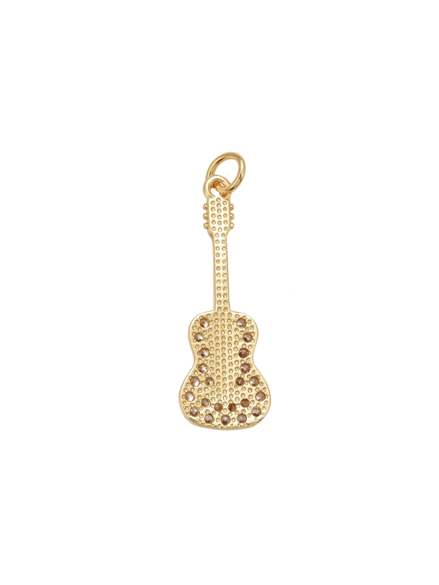 * Gold Glittering Guitar Charm