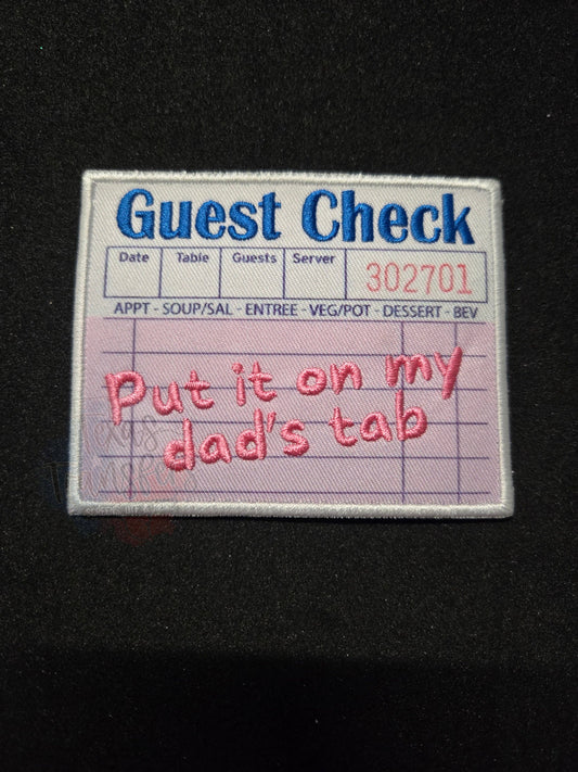 Dad's Tab/Guest Check Iron-On PATCH