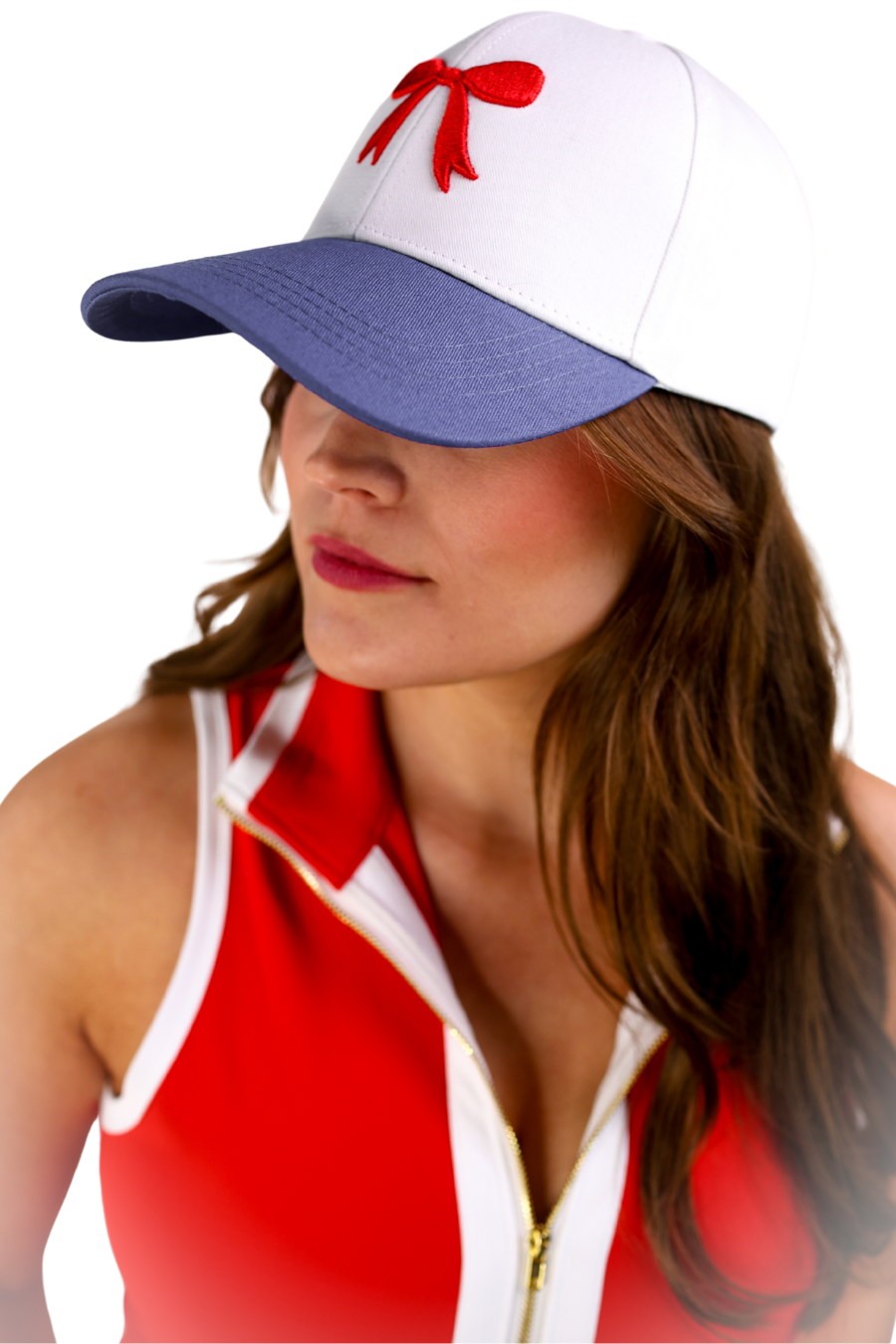 PREORDER-Mila Bow Hat, Red/Blue