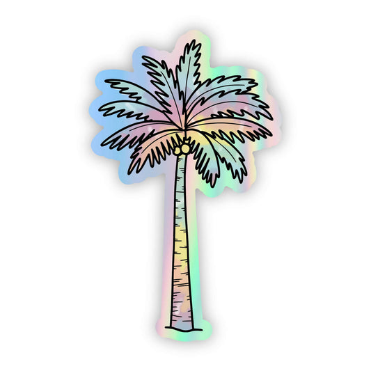 Holographic Palm Tree Tie Dye Sticker