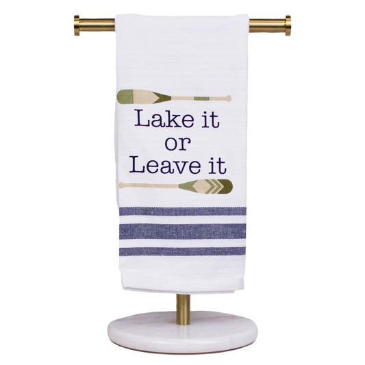 Lake It or Leave It Hand Towel   White/Blue/Green   20x28