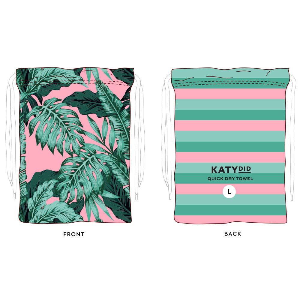 Tropical Leaves Quick Dry Beach Towel