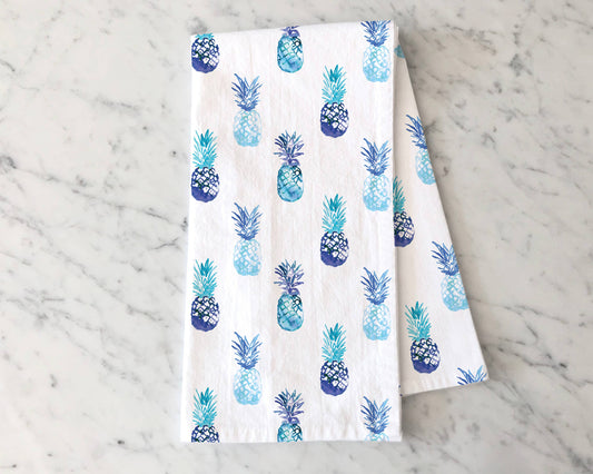 Blue Pineapple Tea Towel -  Summer Fruit Kitchen Decor
