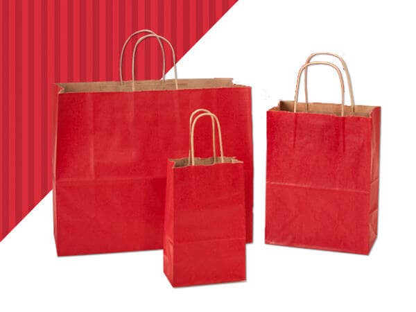 Recycled Shadow Stripe Kraft Paper Shopping Bags