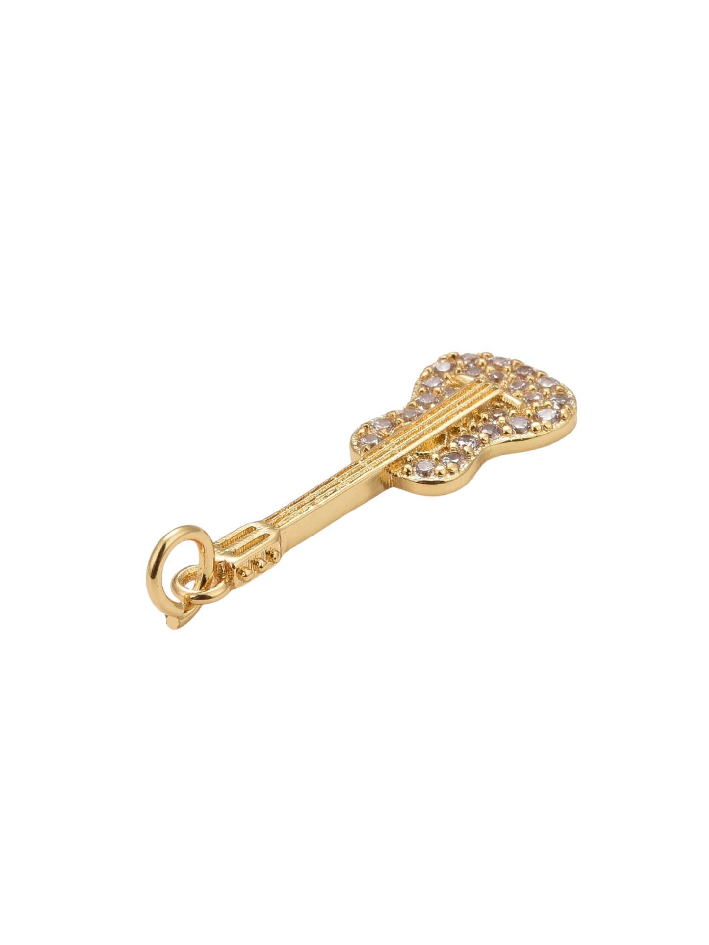 * Gold Glittering Guitar Charm