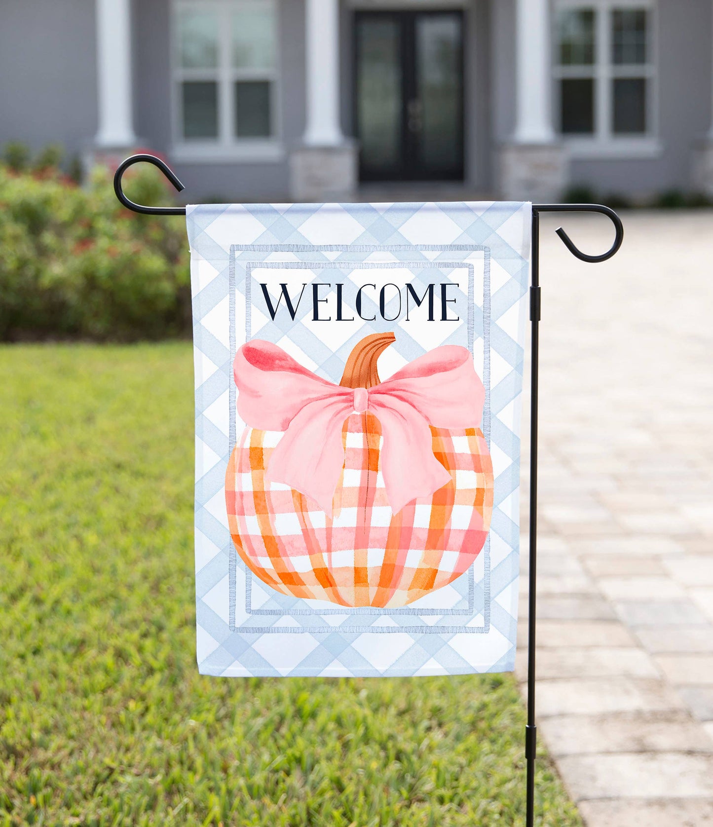 Fall Pink Pumpkin Garden Flag