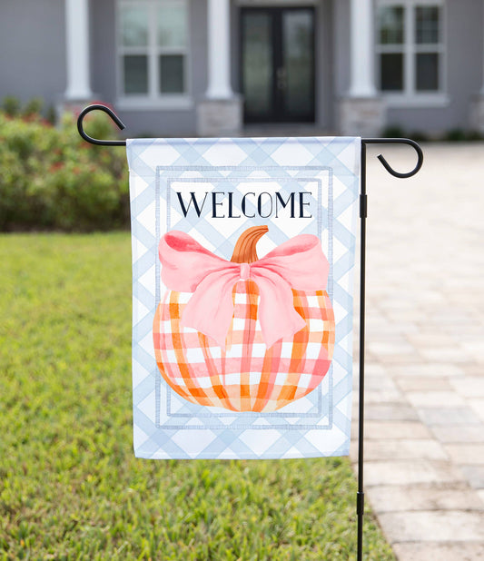 Fall Pink Pumpkin Garden Flag