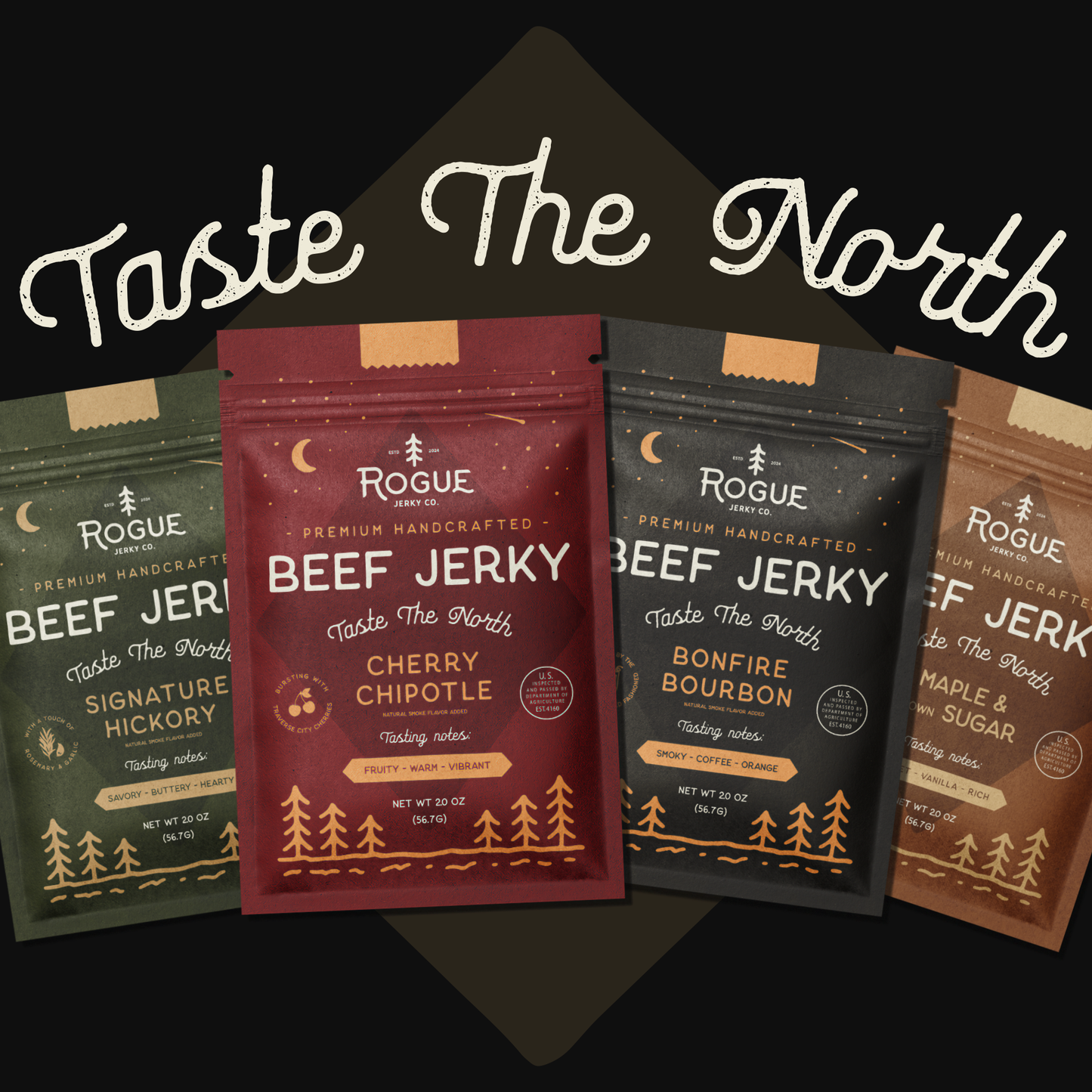 Rogue Jerky Starter Pack - 4 Of Each Flavor - Premium Jerky