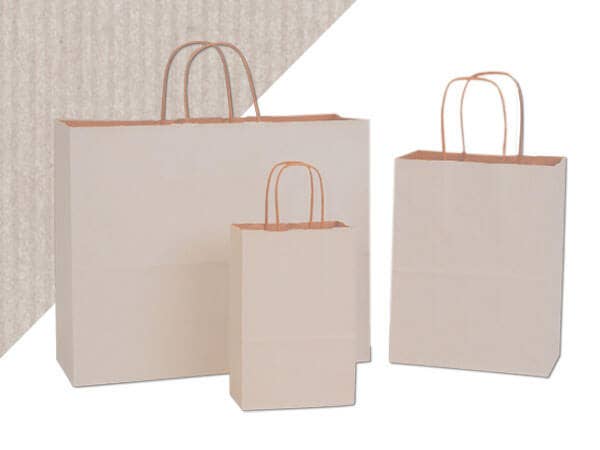 Recycled Shadow Stripe Kraft Paper Shopping Bags