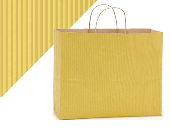 Recycled Shadow Stripe Kraft Paper Shopping Bags