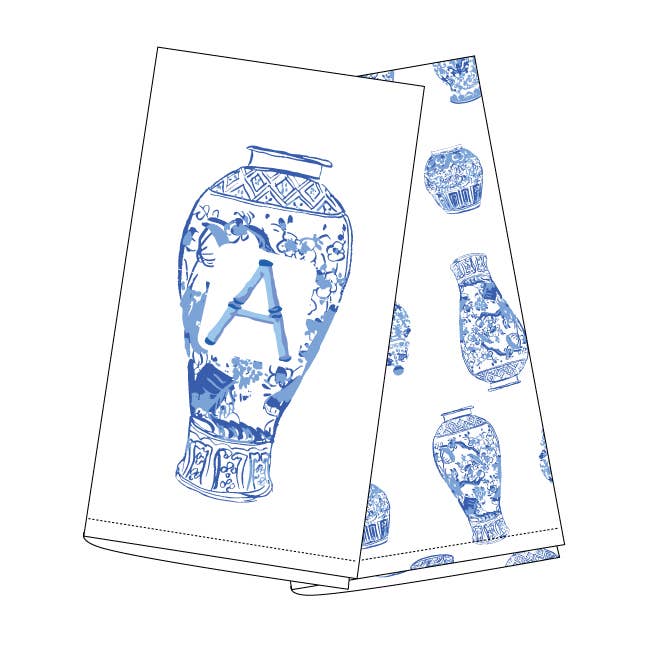 Ginger Jar Initial Kitchen Towel Sets