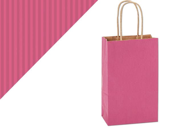 Recycled Shadow Stripe Kraft Paper Shopping Bags