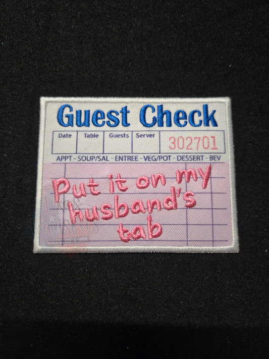 Husband's Tab/Guest Check Iron-On PATCH