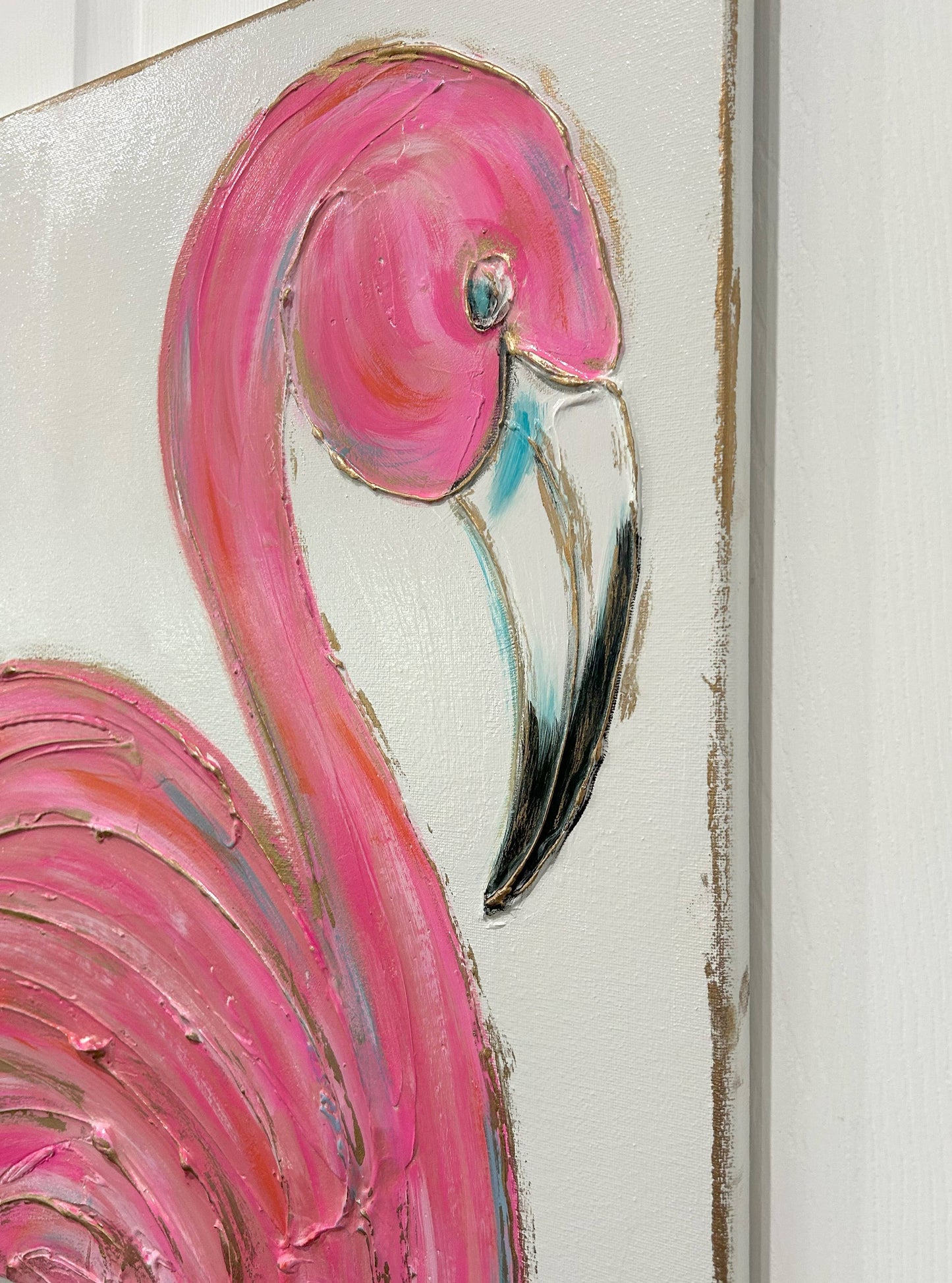 Flamingo L/XL texture canvas coastal beach nautical tropical